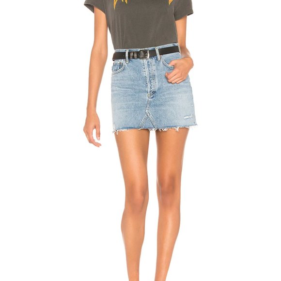 Agolde Denim Mini Skirt Size 25 - Picture 2 of 7